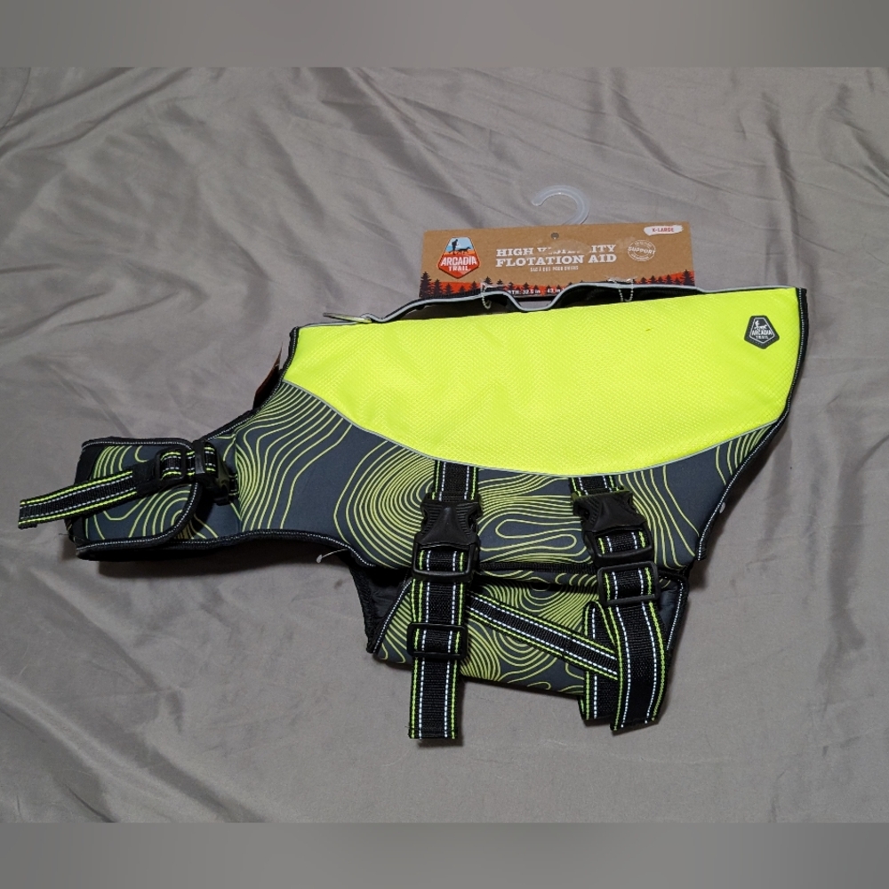 Arcadia Trail, High Visibility Yellow and Black Flotation Aid, For Dogs